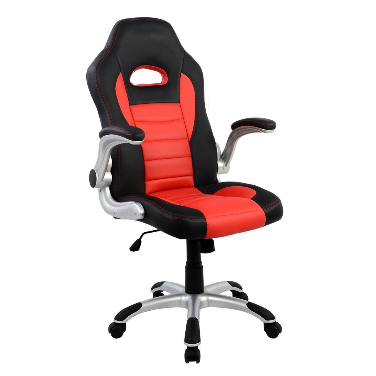 Καρέκλα γραφείου Pero Μαύρο με κόκκινο